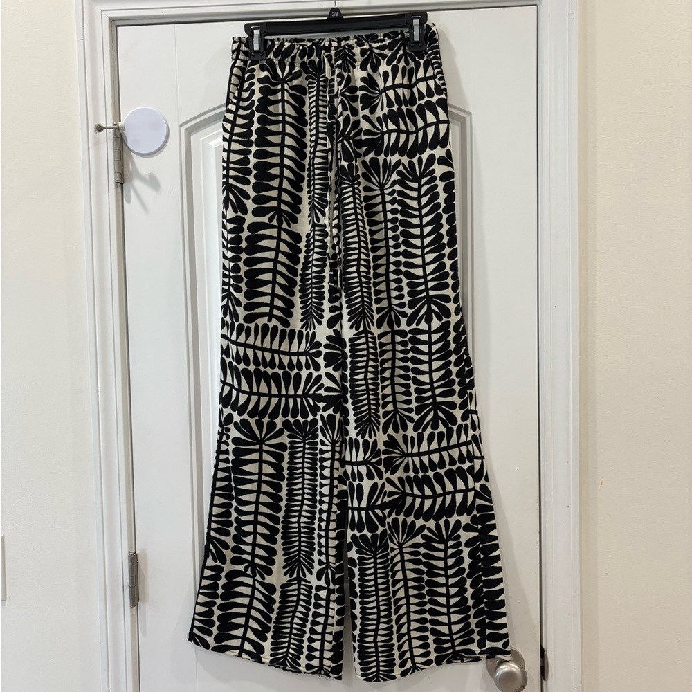 Black and White Wide Leg Pants